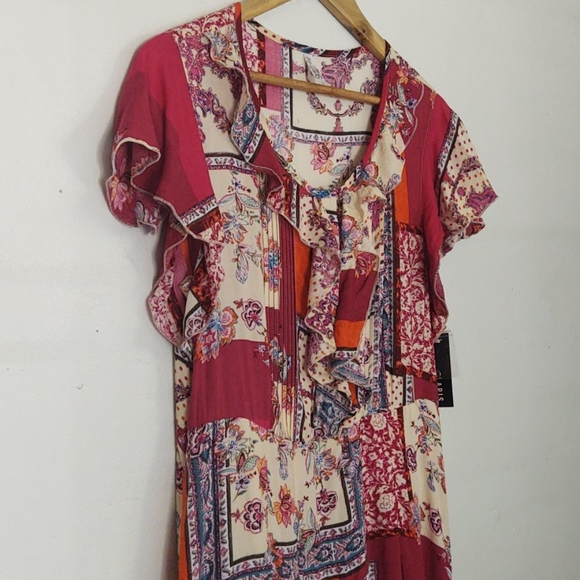 Lapis Boho patchwork fit and flare dress sz lg - Picture 10 of 14